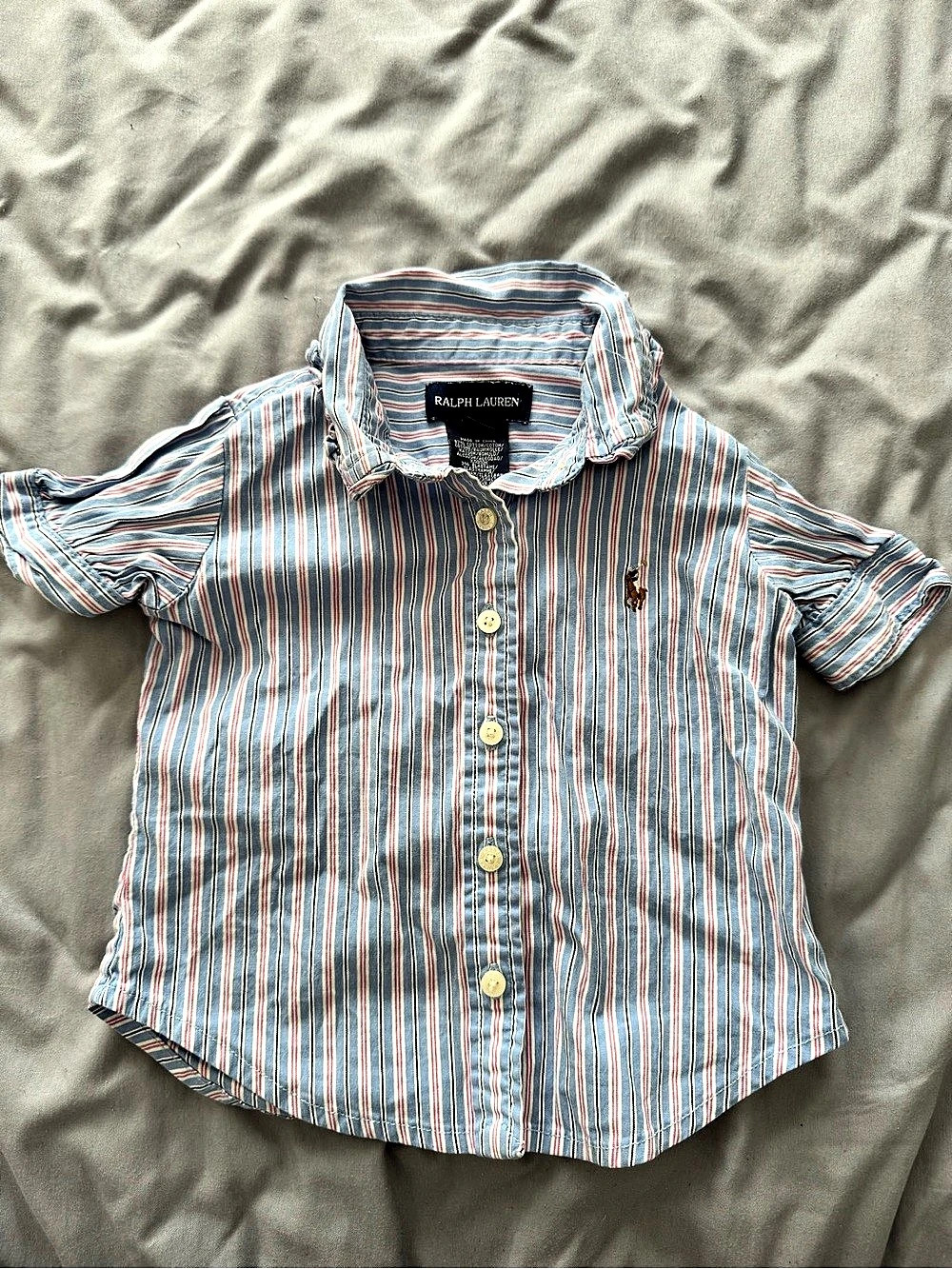 Ralph Lauren Girls Striped Button Down Shirt Size 2/2T